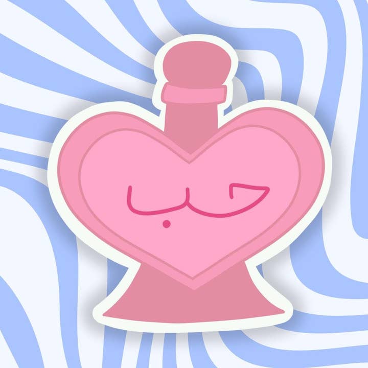 Autocollant découpé en vinyle brillant Hubb (Love) Potion pour la vente par Marhaba Prints