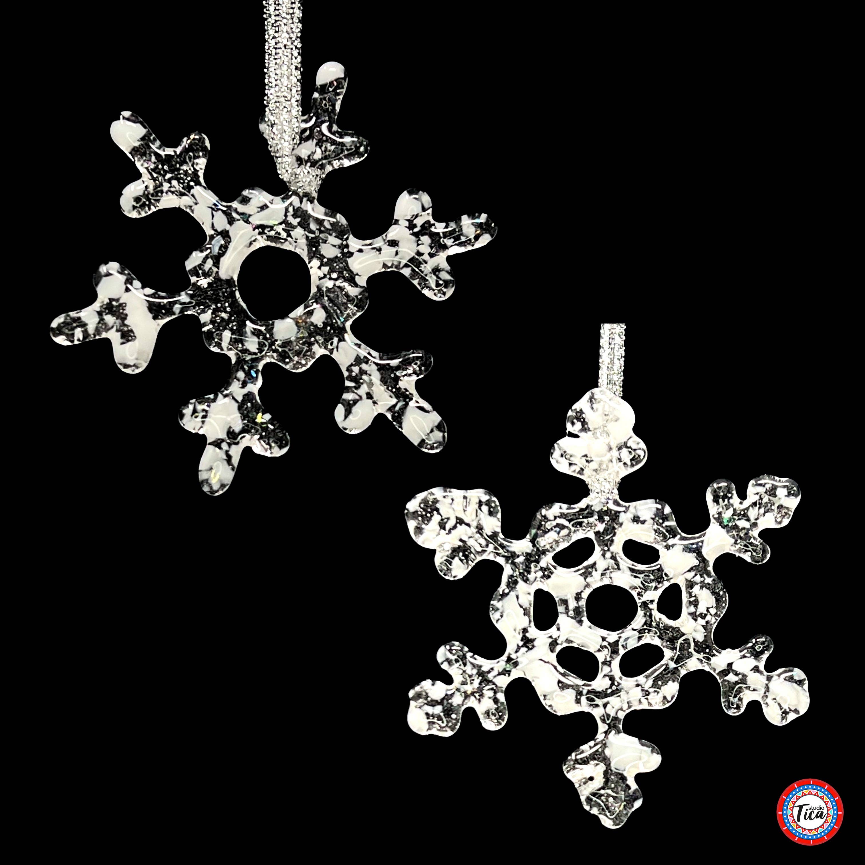 studioTica - Wholesale Ornament - Handmade Glass Snowflake - The Blizzard2