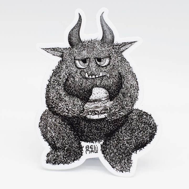 "Hangry Henry" Vinyl Sticker for wholesale by Belu Malu