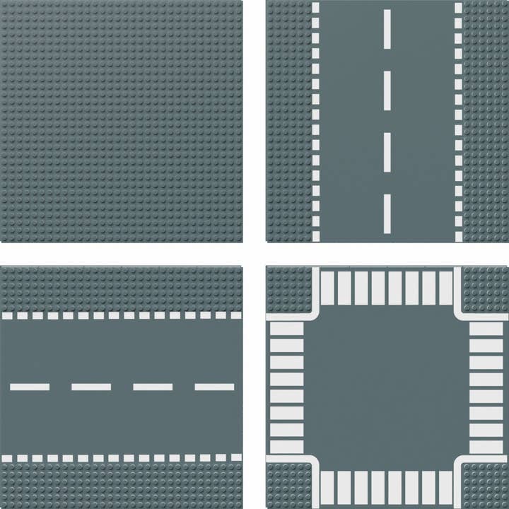 Toysmith - Wholesale Building Set - Kids - Slab Dream Lab 4-Pack Gray City Streets Baseplates