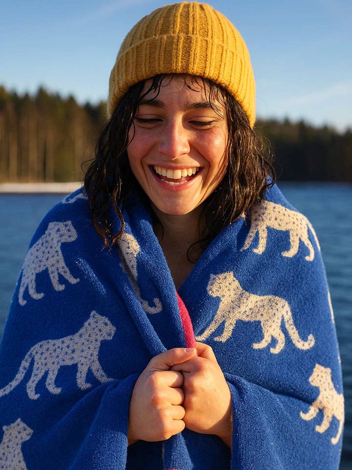 Snow Leopards Organic Cotton Towels for wholesale by Anorak