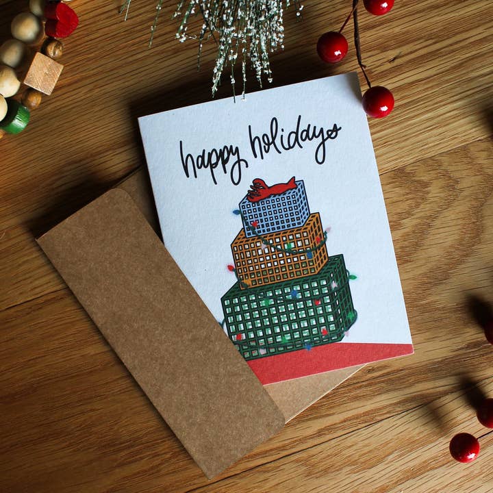 Lobster Traps Holiday Card | 2023 Christmas Card Collection for wholesale by Stillbay Home Goods