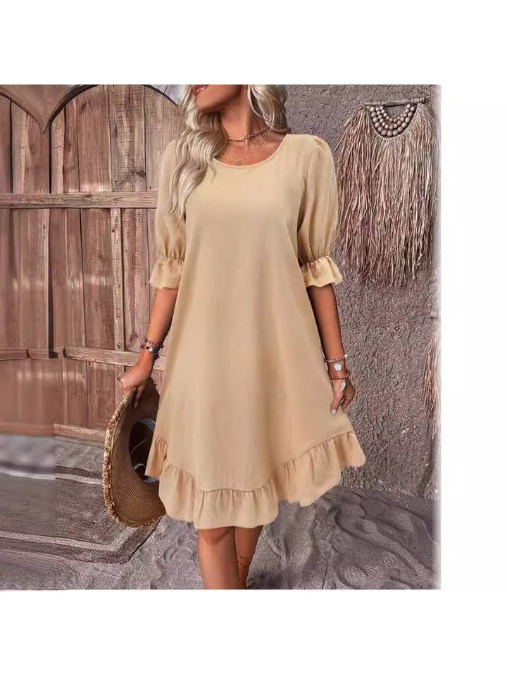 pinkblu02 - Wholesale Dress - Women's - Summer Women Fashion Casual Cotton Linen Dress