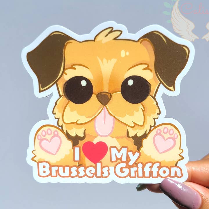 Brussels Griffon Dog Vinyl Sticker for wholesale by Calisea.co