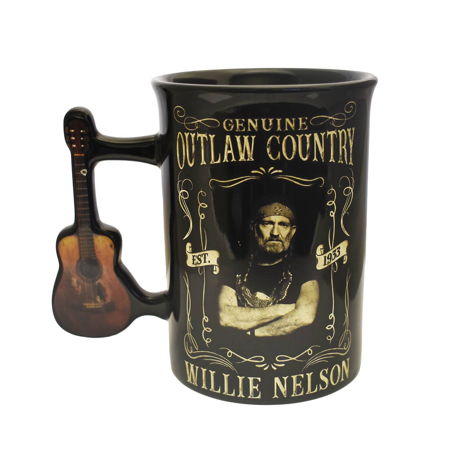 MID-SOUTH PRODUCTS - Wholesale Coffee Mug - Willie Nelson Mug - Outlaw Guitar Handle0