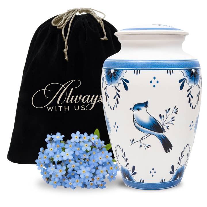 Handcrafted Large Urn for Human Ashes | Delft Inspired for wholesale by Always With Us