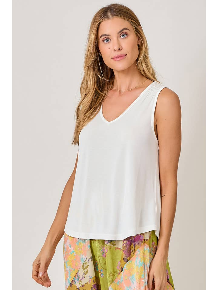 Mystree - Venta al por mayor Camiseta sin mangas - Mujer - 61036 Camiseta de Tirantes con Hombros Fruncidos de Cupro Modal37