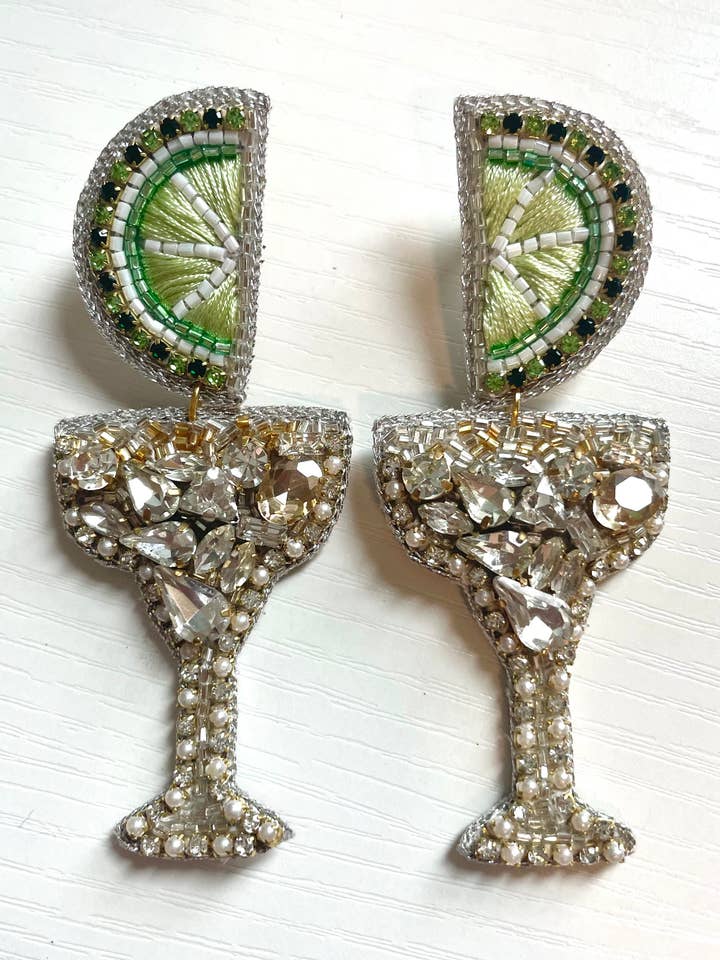 Boucles d'oreilles en perles Cinco De Mayo Mexican Margarita Lime Drive pour la vente par Louie Love