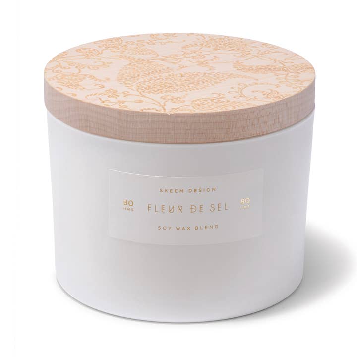 Print Block 3-Wick Candle, Fleur de Sel for wholesale by SKEEM