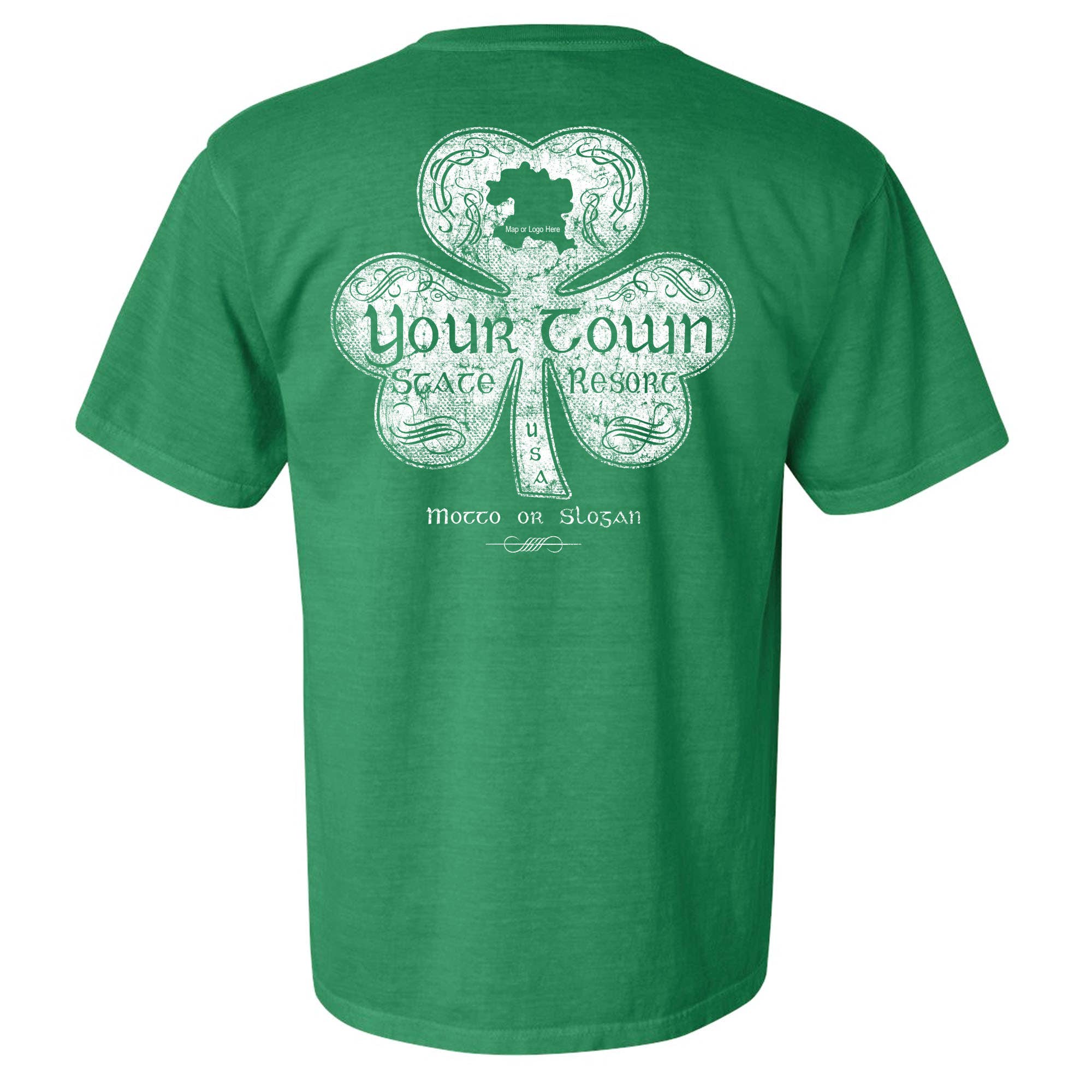 Charleston Apparel – Engroshandel T-shirt med print - Unisex – Celtic Clover Shirt, der kan tilpasses Irish Green St. Patrick's3