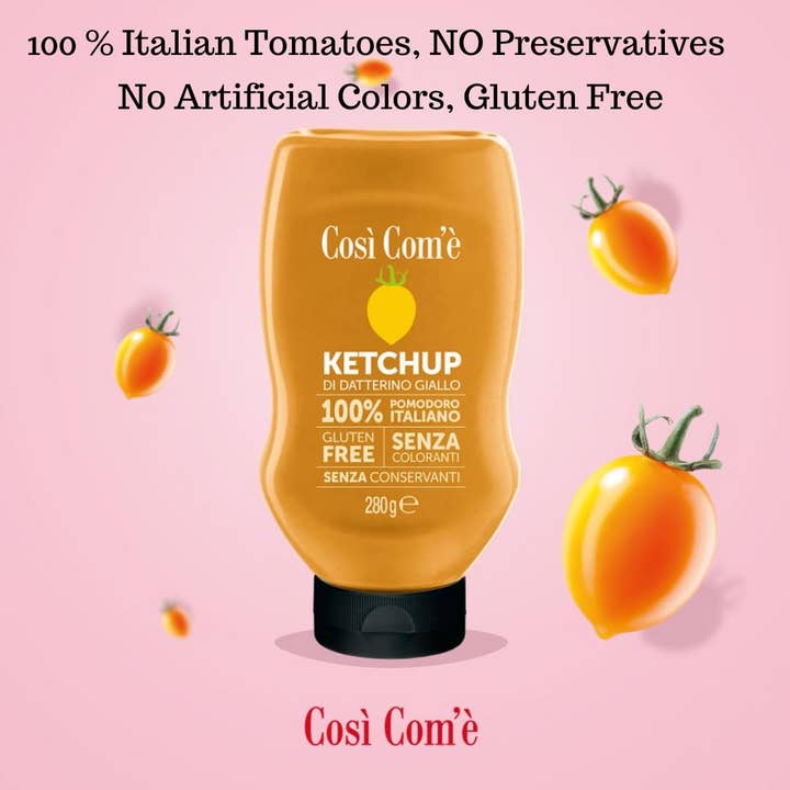 Wholesale Italian Food - Wholesale Ketchup - Così Com’è, Italian Yellow Tomato Ketchup – 9.88 oz (280 g)4