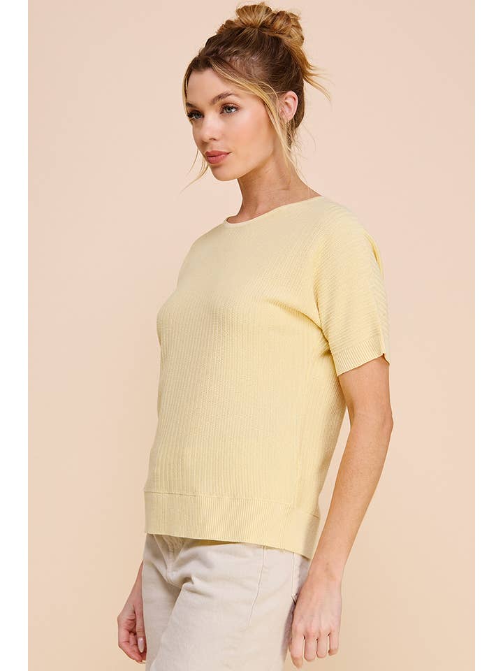 Allie Rose - Vente Haut en maille – femme - Haut en tricot doux à texture mini-chevron1