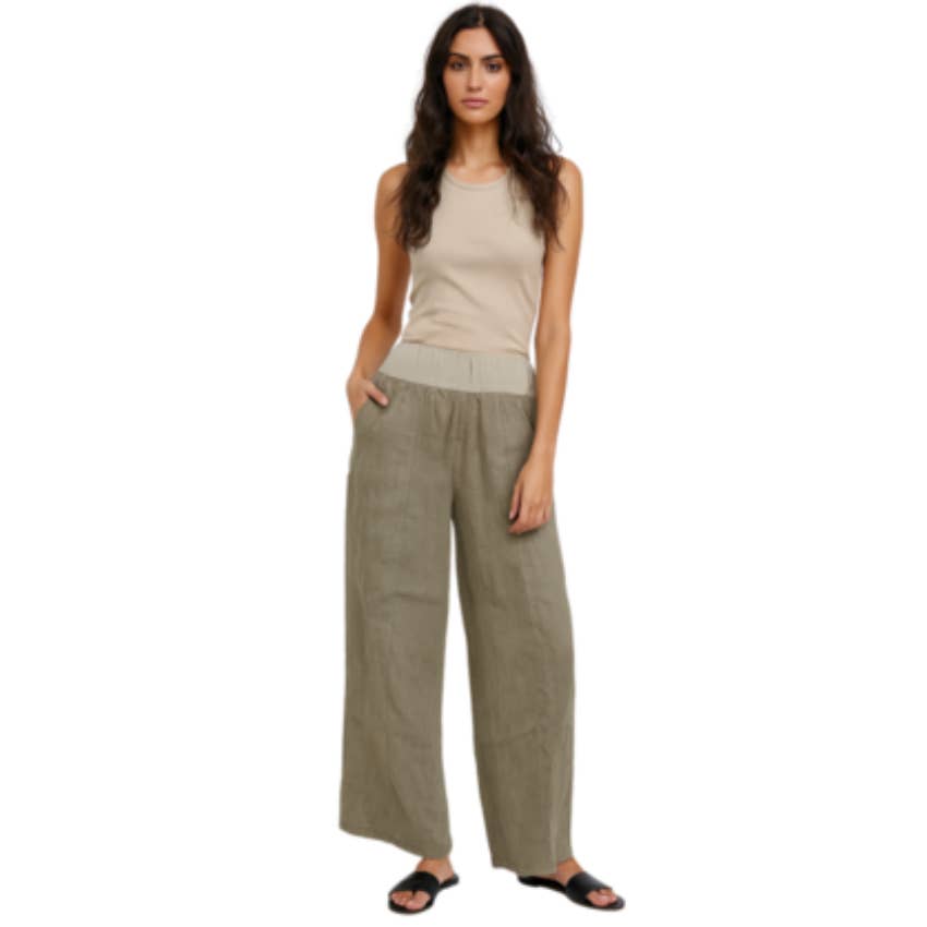 VeraMay - Wholesale Pants – Women's - 6571 Taupe Vera May Italian Linen Pant
