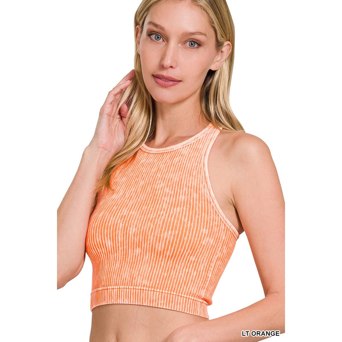 Apolline - Vente Débardeur – femme - HAUT COURT CÔTELÉ DÉLAVÉ SANS COUTURES À DOS NAGEUR11