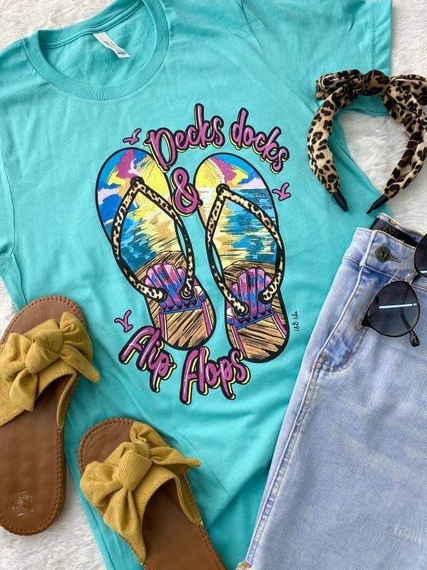 Maglietta grafica BC Decks Docks & Flip Flops Summer, Vacation per la vendita all'ingrosso da parte di L&B Life