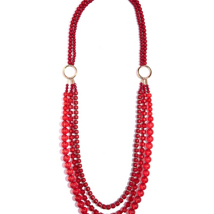 ZENZII Jewelry - Wholesale Beaded/pearl necklace - Beaded Lucite and Resin Long Necklace3