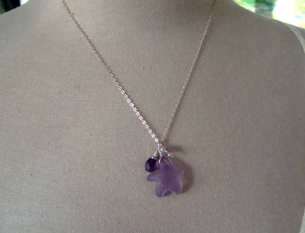 Fuchsia Bloom Studio - Wholesale Pendant/Charm Necklace - Seafoam Starfish Necklace with Aquamarine and Crystal2