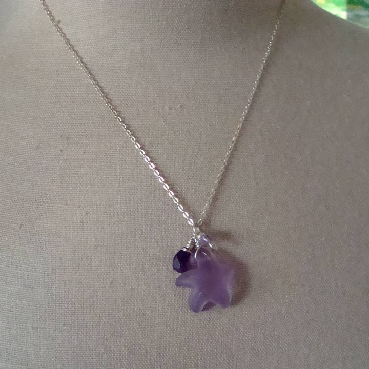 Fuchsia Bloom Studio - Wholesale Pendant/Charm Necklace - Seafoam Starfish Necklace with Aquamarine and Crystal2