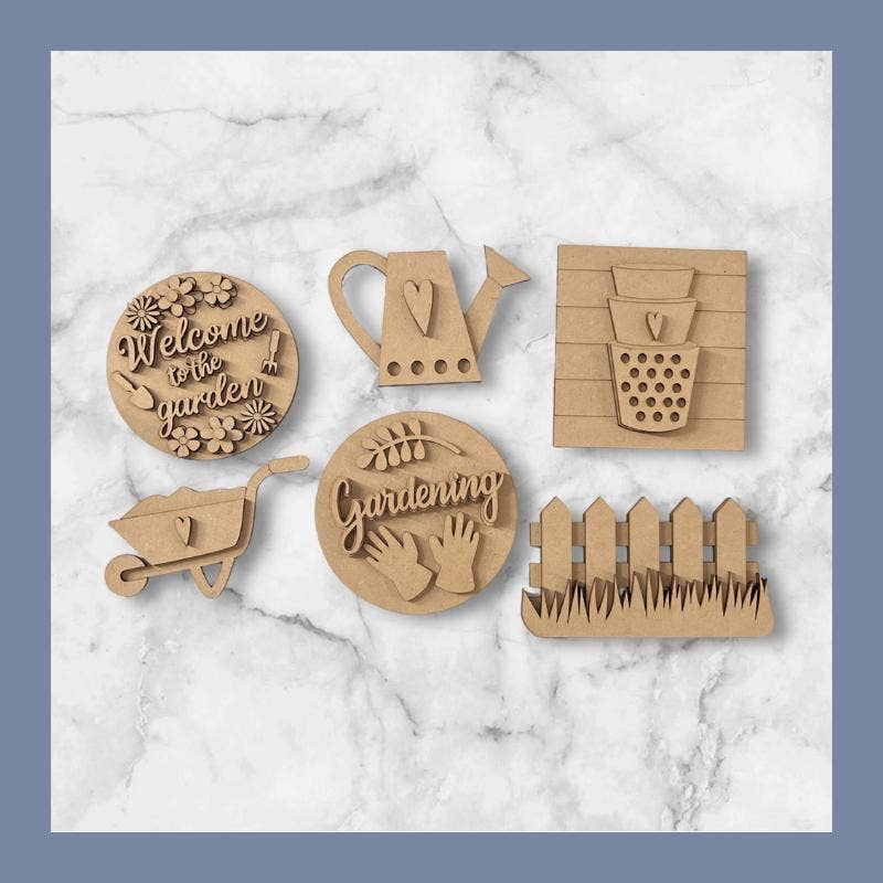 Denton Cove - Wholesale DIY Craft Kit - Welcome to the Garden DIY Tier Tray DIY Craft Kit1