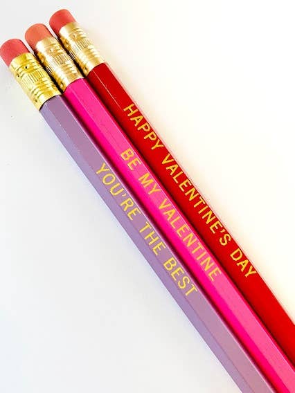 Lot de 3 crayons Saint-Valentin pour la vente par Perry Pencil & Paper