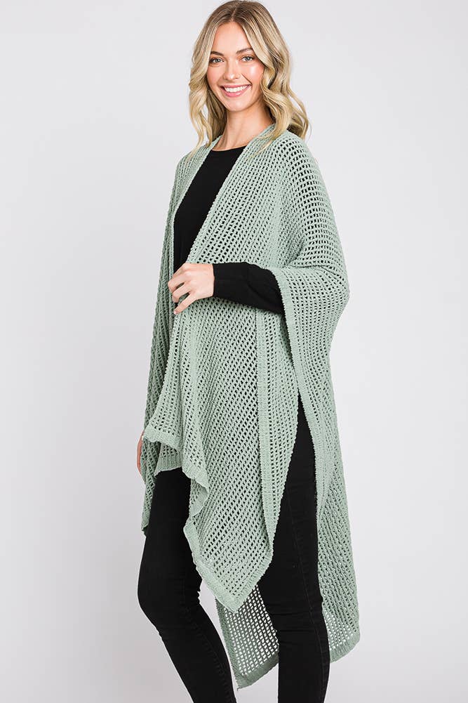 Hana - Wholesale Cardigan - Dames - Solid Chenille Crochet Ruana28