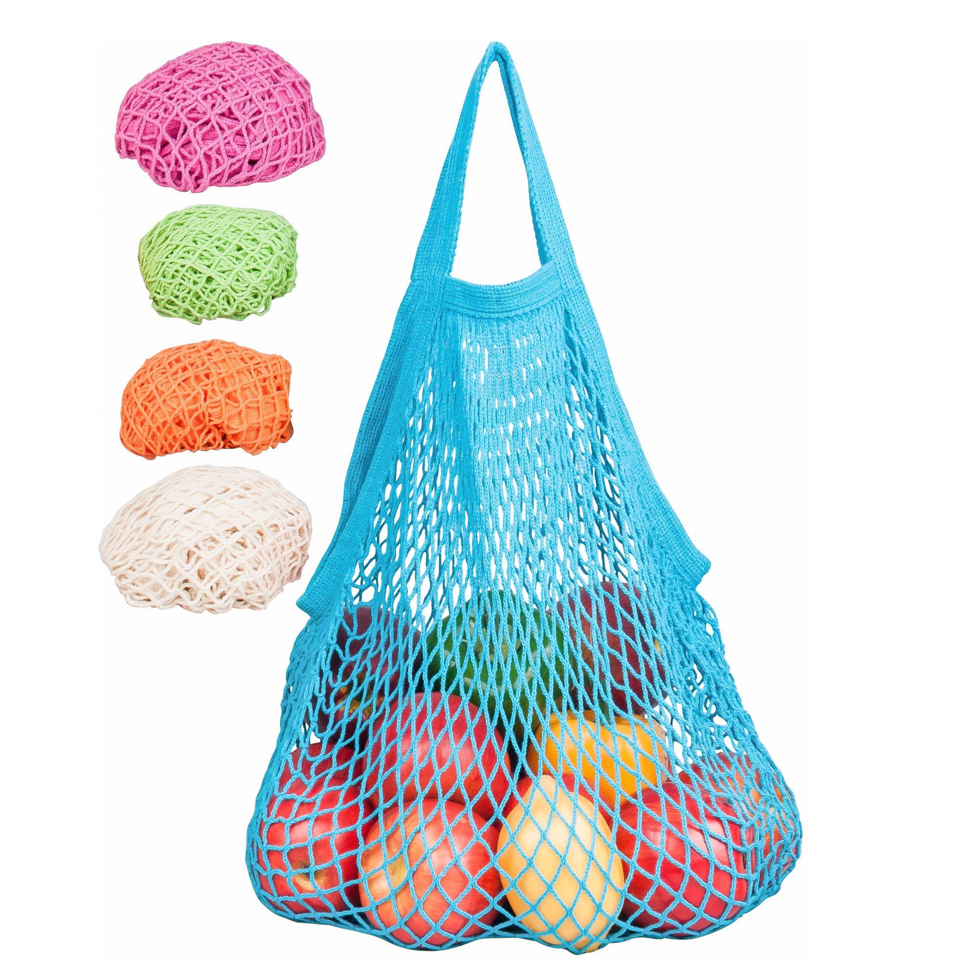 ECOBAGS - Vendita all'ingrosso Borsa per shopping/spesa - Borsa a rete con manico in cotone riciclato - Set assortiti1