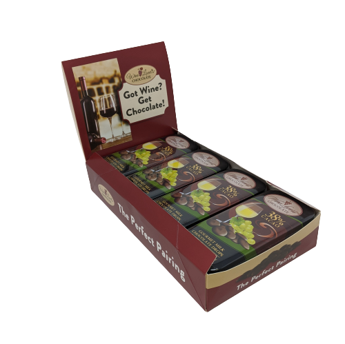 The San Francisco Chocolate Factory - Vente Barre chocolatée - Paires de chocolat pour amoureux de vin en étain de 3 oz avec des vins blancs3