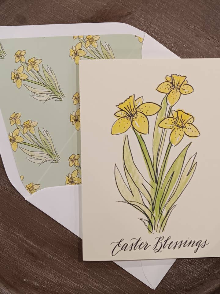 Easter Blessings Card for wholesale by The Lettering Loft