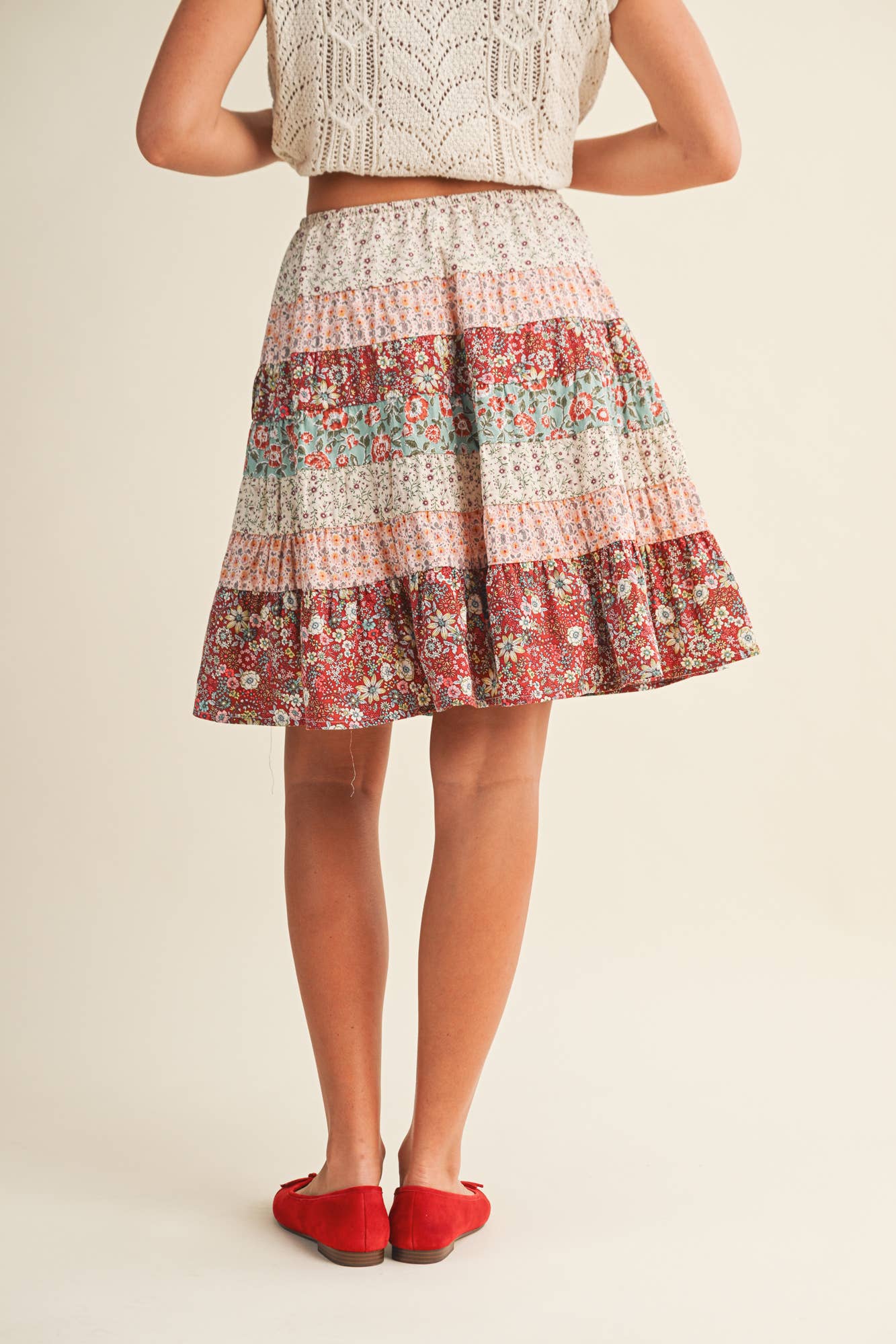 FLOREALE MULTI MINIGONNA A-LINE CON STAMPA MULTIFLORALE MISTA in vendita all'ingrosso su Faire3