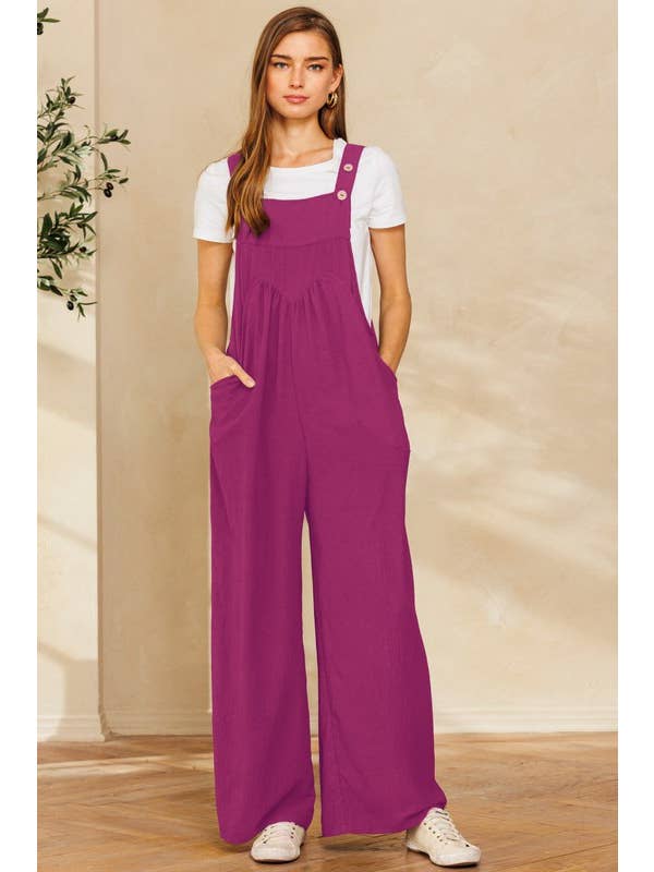 Oddi - Wholesale Jumpsuit - Women's - Solid Button Sling Jumpsuit