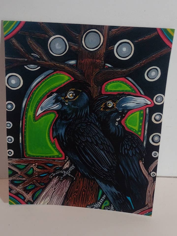 Waterproof Art Sticker- Animal Series- Large- Ravens for wholesale by Laura Noel Art and Music