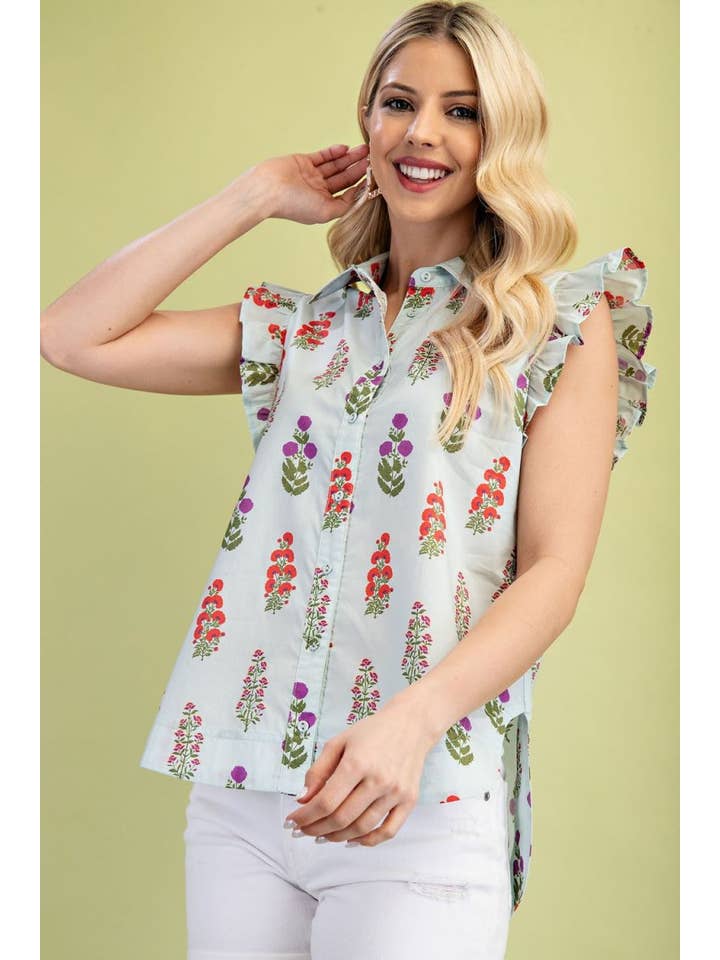 Vanilla Monkey – Engroshandel Bluse - Dame – Blomstret skjorte med knapper6