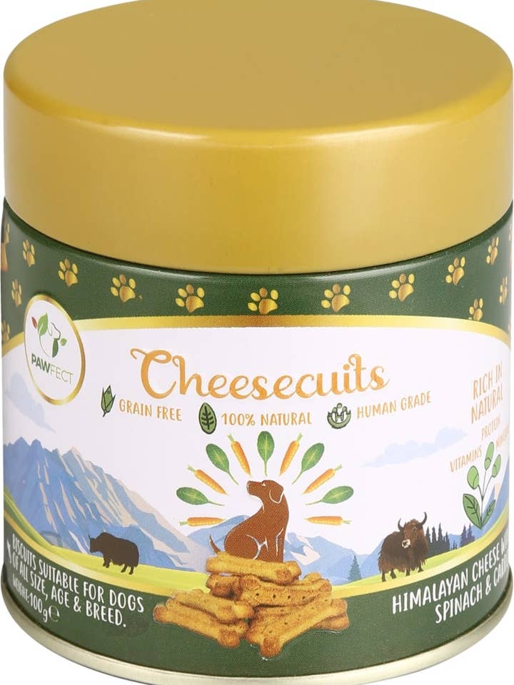 PawFect oste- og kiks med spinat og gulerod, 100 g for engroshandel hos Finest Petfoods