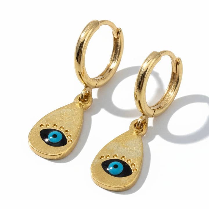 Tåreblå Øreringe med Øje for engroshandel hos Milan