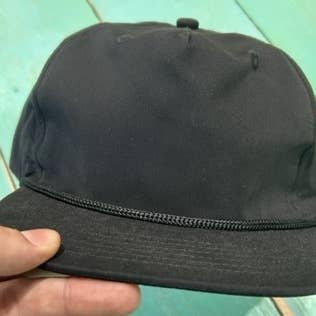 Vibes Hat Company - Wholesale Flat Brim Cap - Unisex - Vibes Retro Rope Hat- Black | Hat Bar | Blank Caps