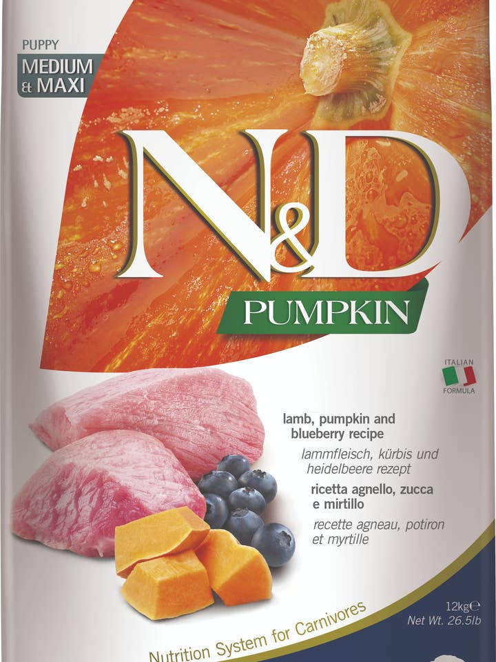 N&D Pumpkin Lamb Puppy Medi/Maxi 12 kg. voor wholesale door Finest Petfoods