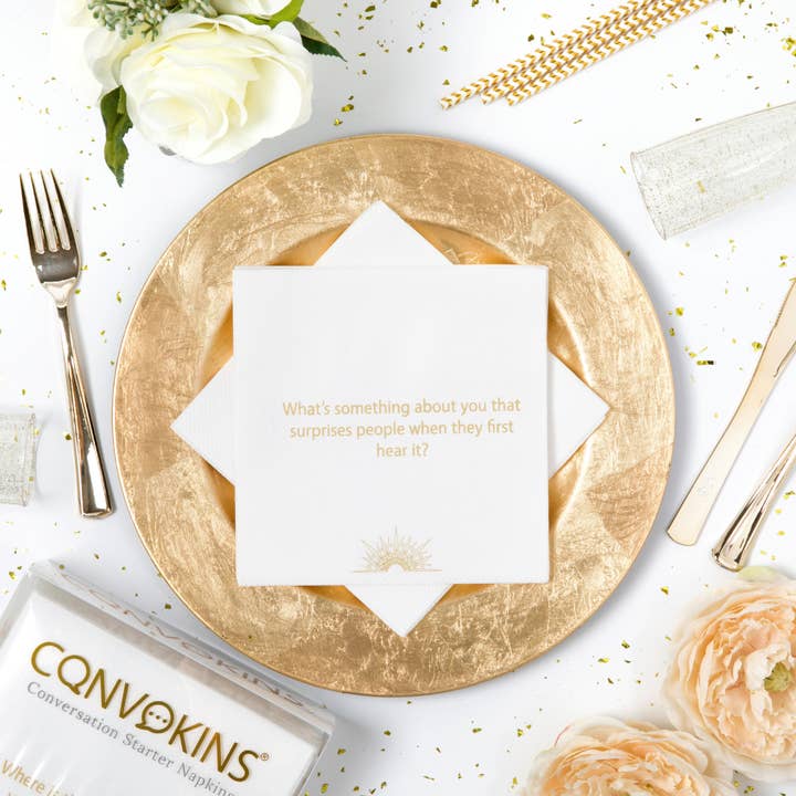 CÔTIER BRAND - Wholesale Disposable Napkin - Everyday Conversation Starter Napkins | Hostess Gift Idea
