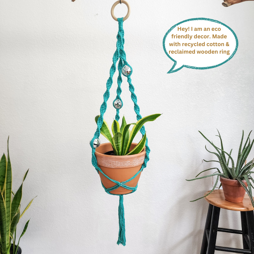 Handmade By Uruba - Wholesale Hanging Planter - Macrame Disco Ball Plant Hanger, Handmade Boho Home Décor2