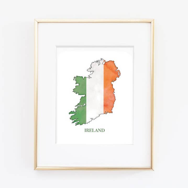 Tricolor Akvarel Irland Kunsttryk for engroshandel hos Slate + Brush Design Studio