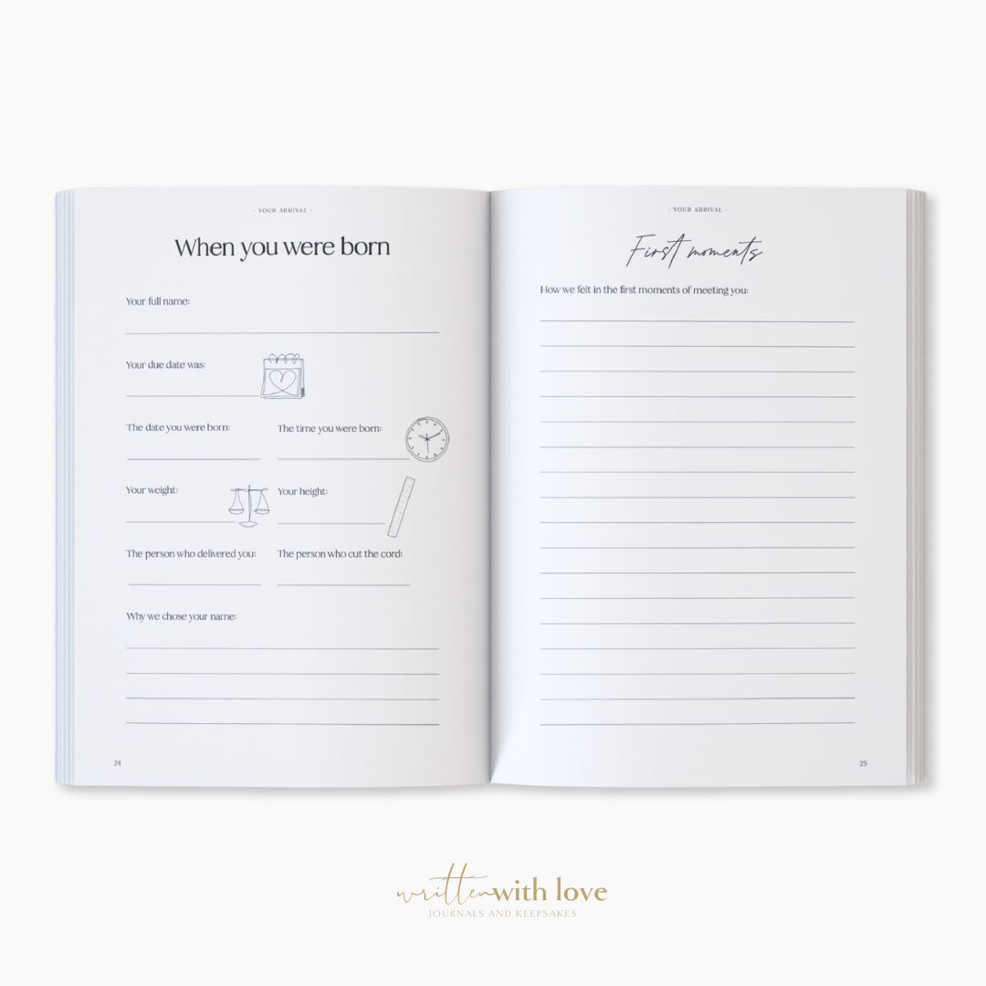 Written With Love – wholesale Memory book – Child & baby – Baby Memory Book with Keepsake Box - Classic White10