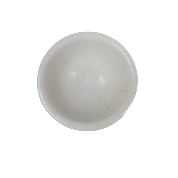 Foreside Home & Garden - Wholesale Condiment/Dip Bowl - Fleur 3 Inch White Marble Serving Bowl