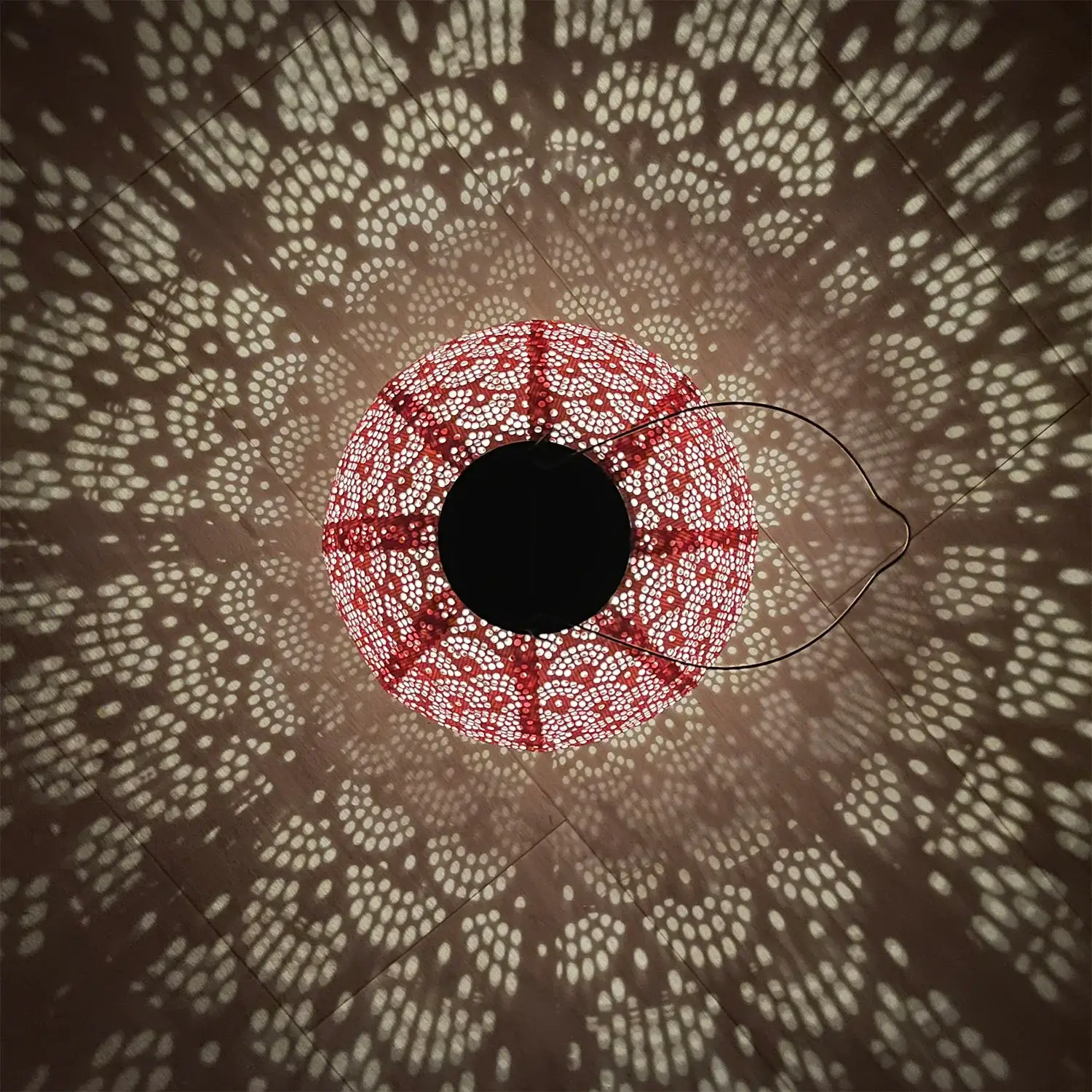 Delicious Designs Ltd – Lampião por atacado – Lanterna Solar Rosa com Estampa de Leque Japonês 20 cm2