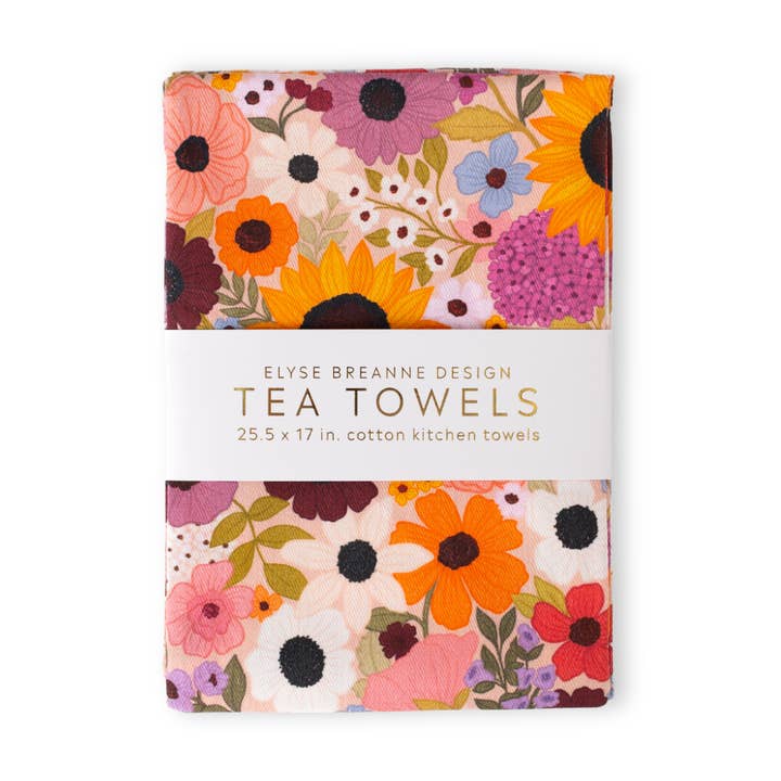 Elyse Breanne Design - Wholesale Theedoek - Set van 2 Regenboog Tuin Theedoeken0