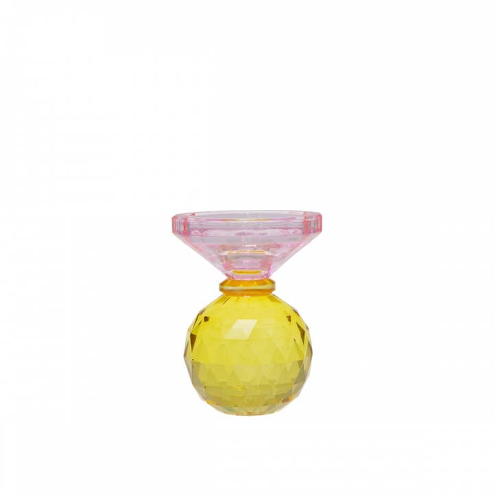 Bougeoir ambre et rose h10cm pour la vente par AULICA