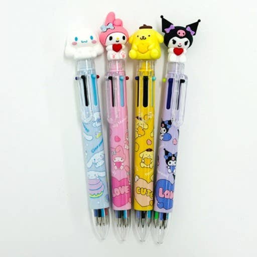 K-Wonderland - Wholesale Pen - Sanrio Characters 6 Color Ball Point Pencil- 0.7mm 9