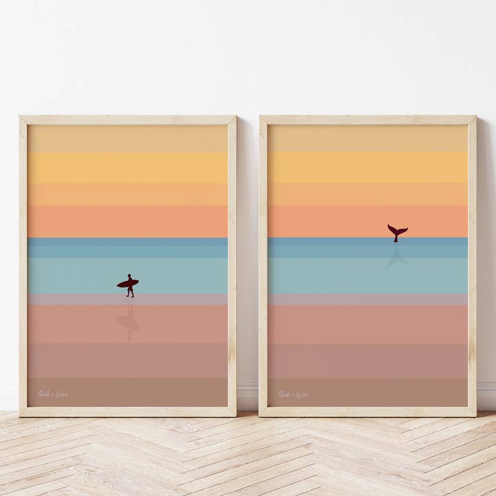 Smile & Wave - Vendita all'ingrosso Stampa artistica - Set stampa artistica Surf Sunset