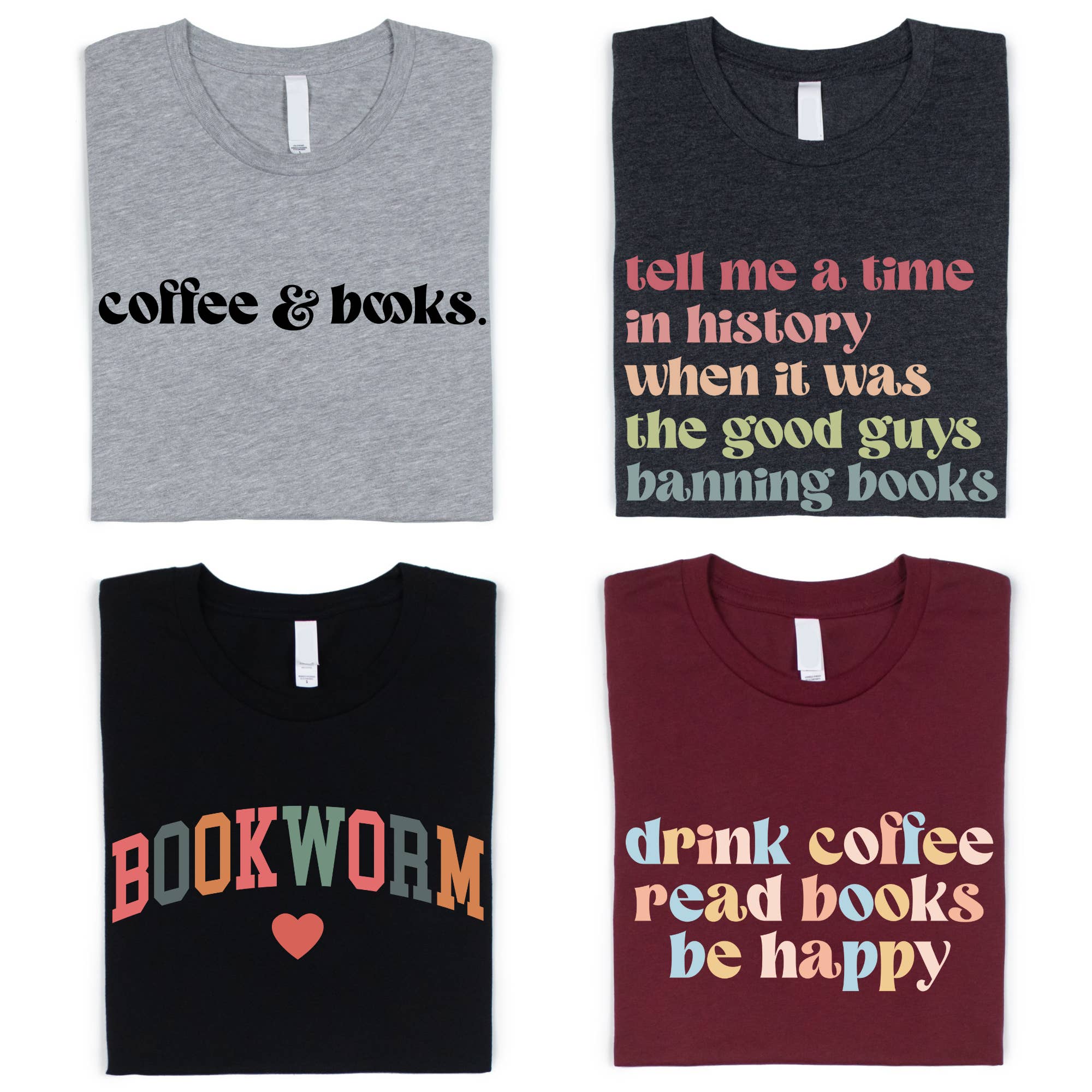 Boho Bloom Emporium - Wholesale Screen Printed T-Shirt - Women's - Bookworm Shirt, Reading Shirt