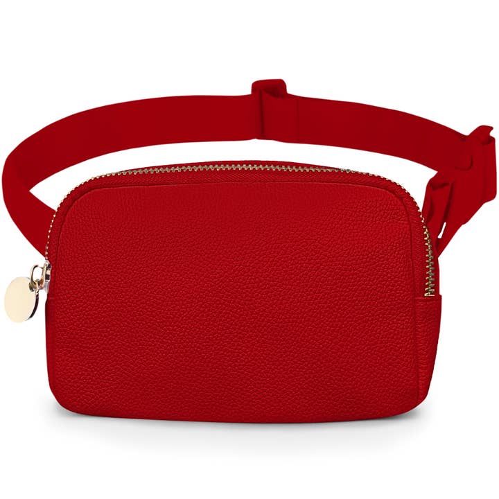 DANCOUR Fanny Pack Women Everywhere Belt Bag Red Leather for wholesale by Dancour