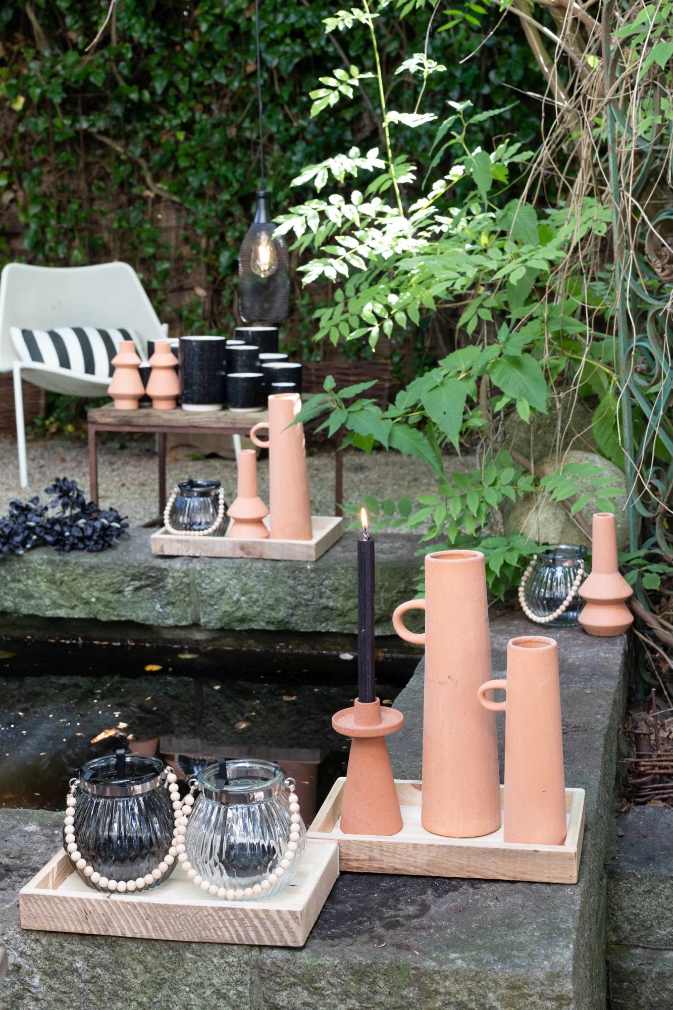 Vosteen - Wholesale Vase - Alisa ceramic vase, D8cm, H27cm, Terra1