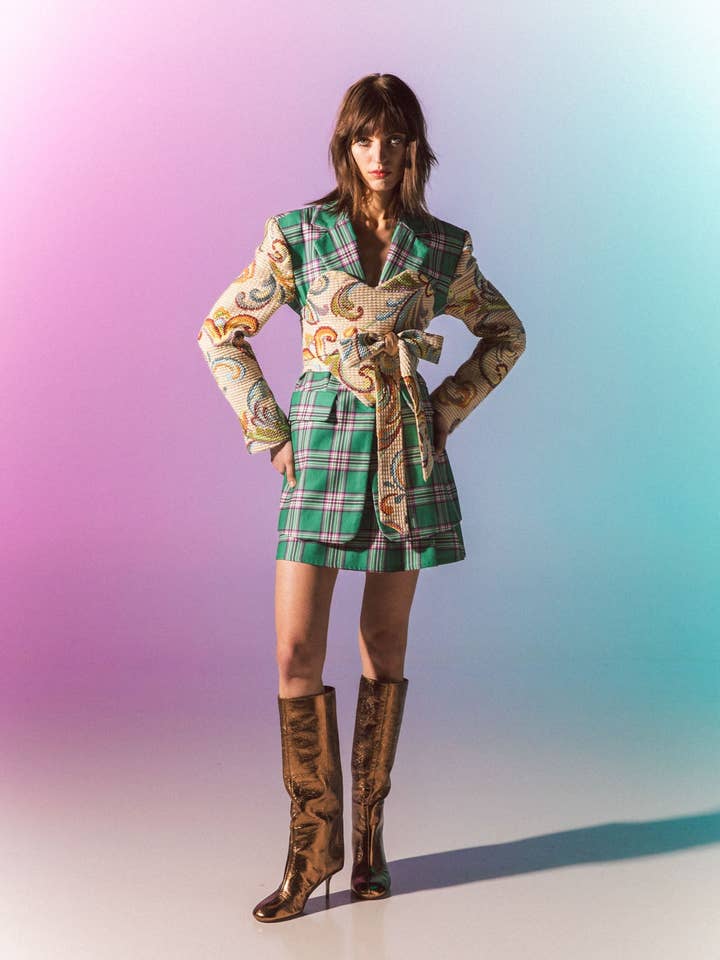 Veste avec manche en jacquard pour la vente par simona bonacci